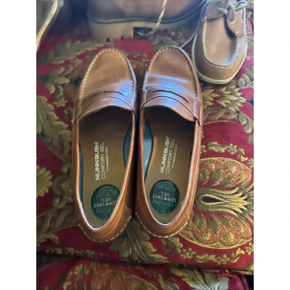 Nunn Bush Men's Drexel Moc-Toe Penny Loafers 84744 Cognac Leather Size 11